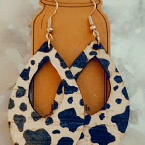 COPY - Earrings Cowprint hoops